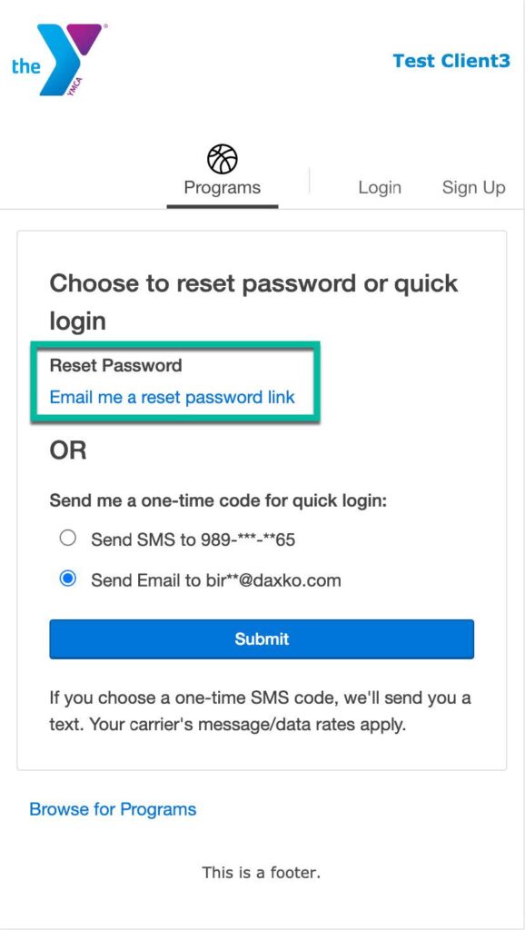 Daxko Quick Login or Password Reset